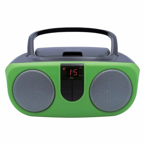 CD/Radio Boom Box, PRCD243M Green, Proscan, Mfr#: PRCD243M-GREEN